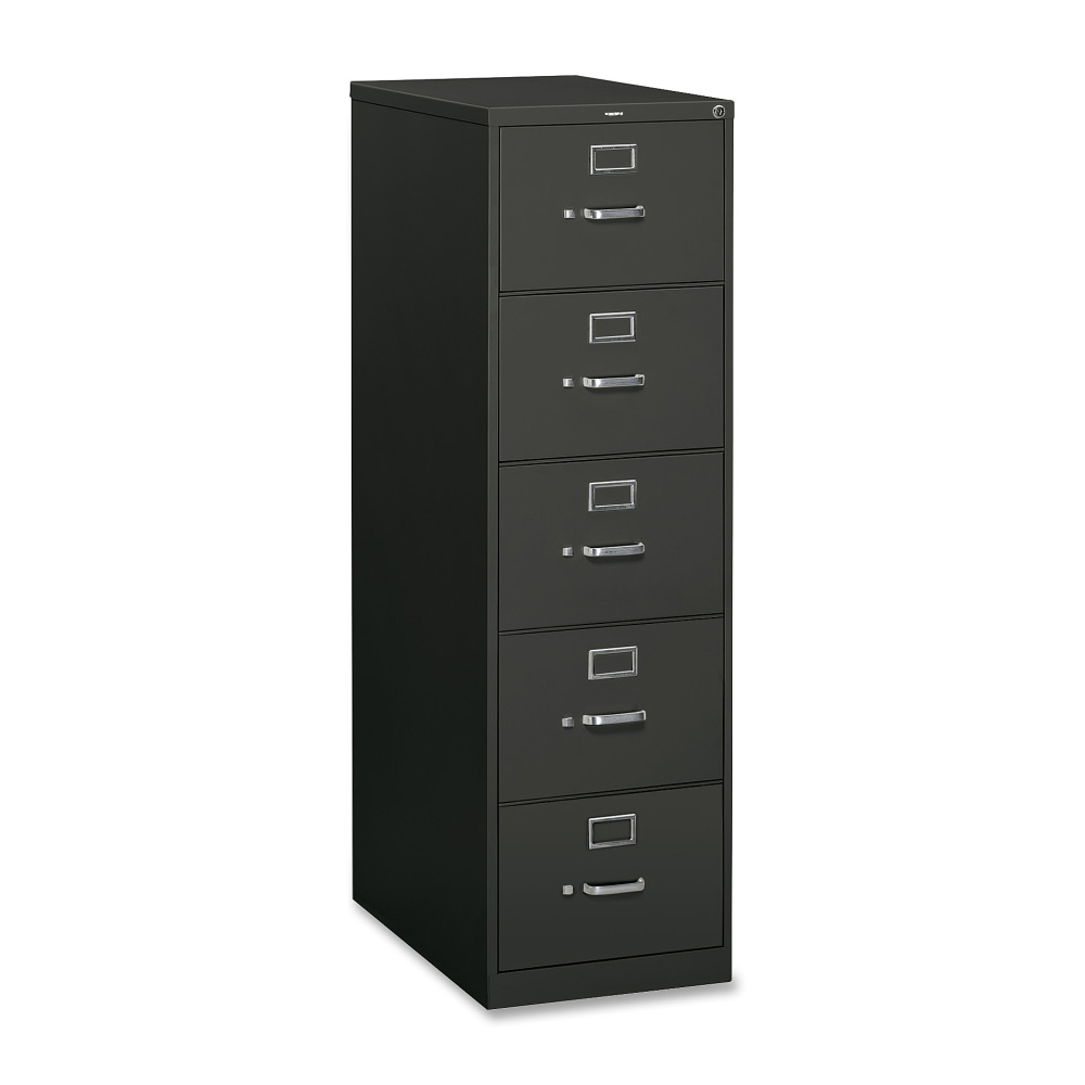 HON 26-1/2inD Vertical 5-Drawer File Cabinet With Lock, Legal, Charcoal MPN:315CPS