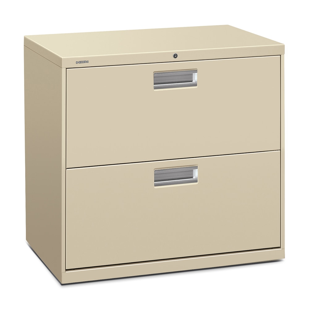 HON 600 30inW x 19-1/4inD Lateral 2-Drawer File Cabinet With Lock, Putty MPN:672LL