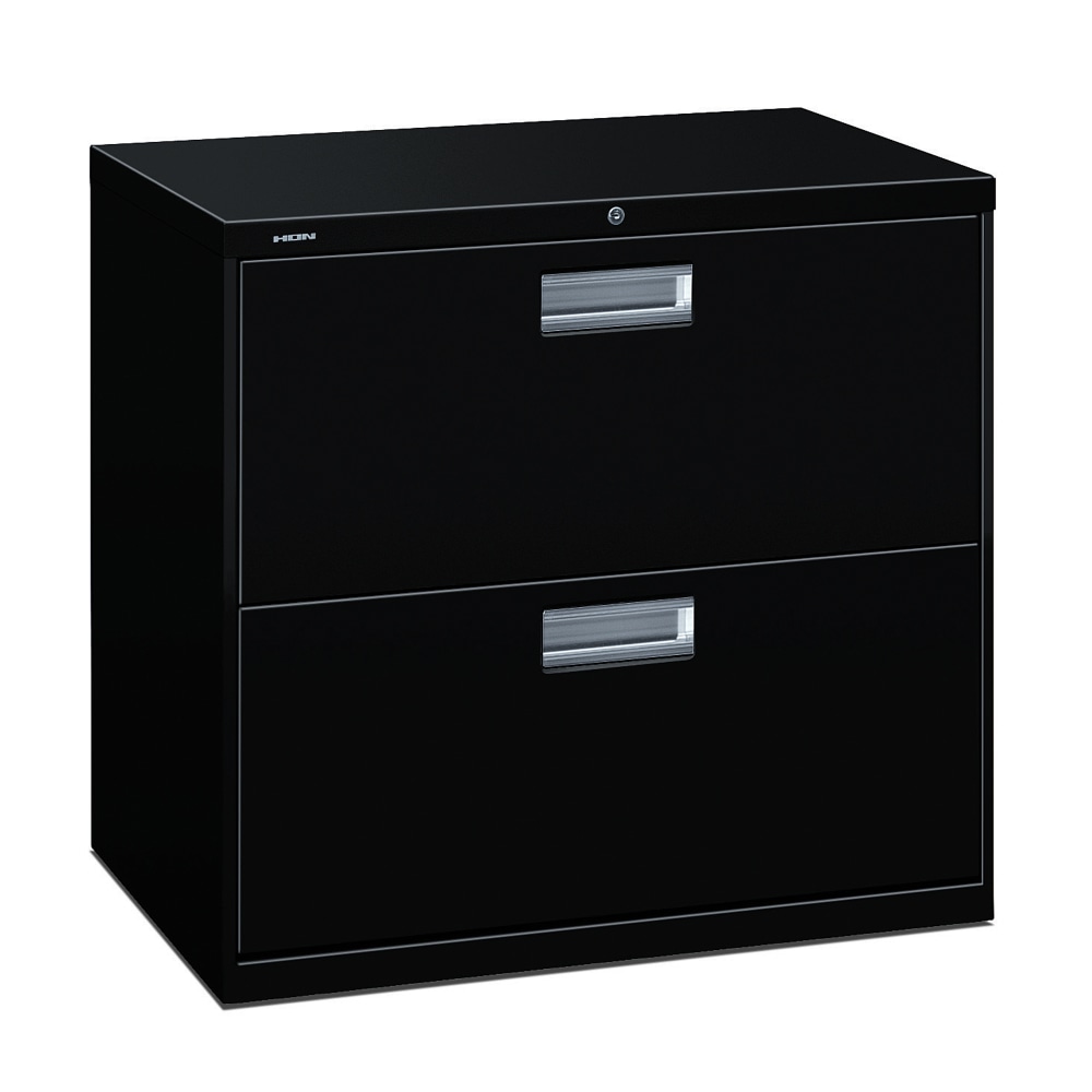 HON Brigade 600 30inW x 18inD Lateral 2-Drawer File Cabinet, Black MPN:672LP