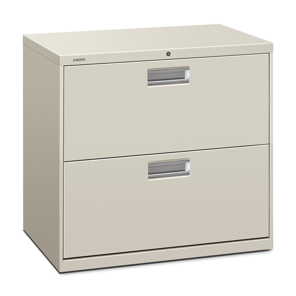 HON 600 30inW x 19-1/4inD Lateral 2-Drawer File Cabinet With Lock, Light Gray MPN:672LQ