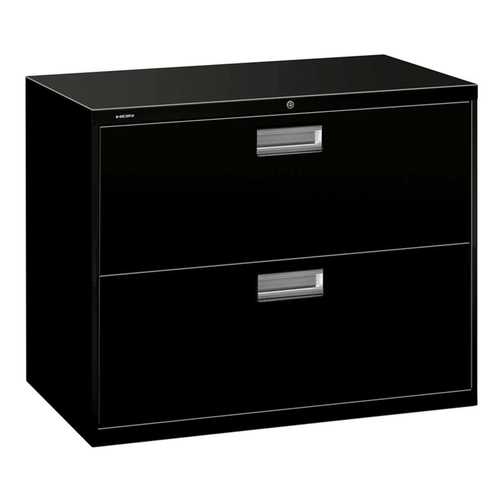 HON Brigade 600 36inW x 19-1/4inD Lateral 2-Drawer File Cabinet, Black MPN:682LP