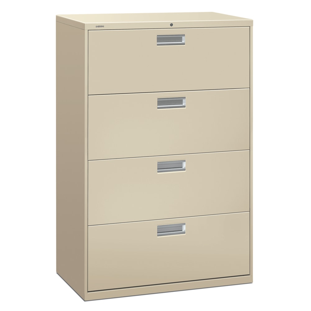 HON Brigade 600 36inW x 19-1/4inD Lateral 4-Drawer File Cabinet, Putty MPN:684LL