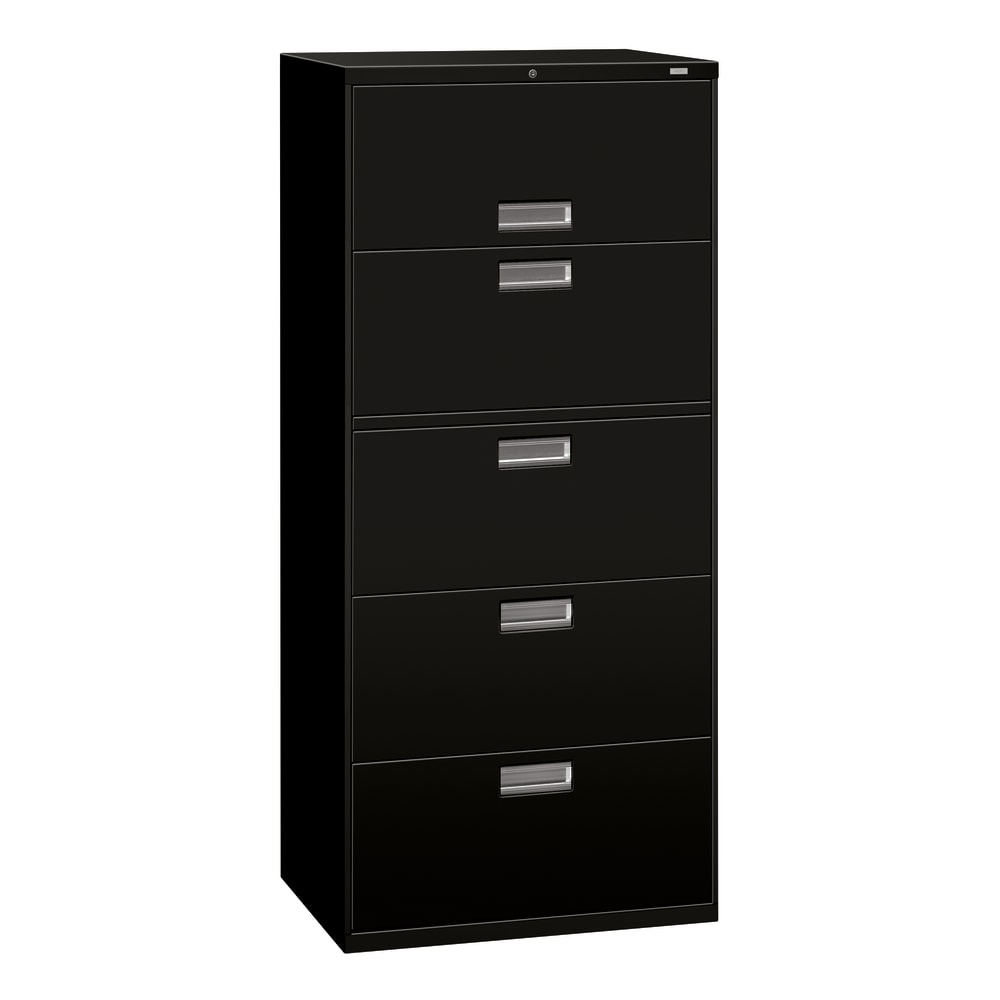 HON Brigade 600 36inW x 18inD Lateral 5-Drawer File Cabinet, Black MPN:685LP