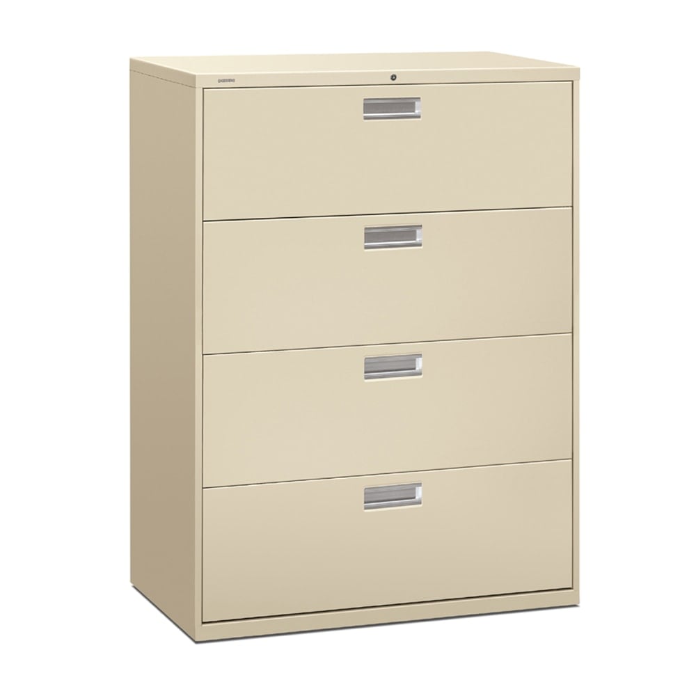 HON Brigade 600 42inW x 19-1/4inD Lateral 4-Drawer File Cabinet, Putty MPN:694L-L