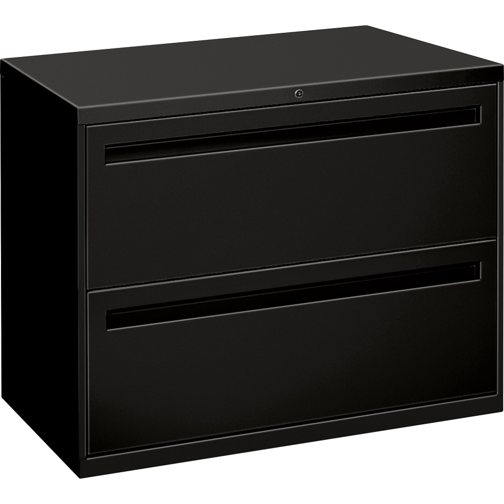 HON Brigade 700 36inW x 18inD Lateral 2-Drawer File Cabinet, Black MPN:782LP