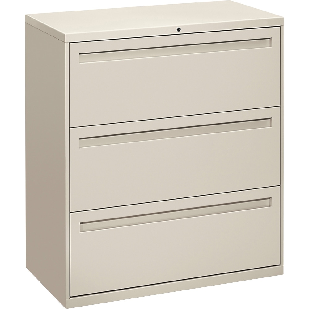 HON Brigade 700 36inW x 18inD Lateral 3-Drawer File Cabinet, Light Gray MPN:783LQ