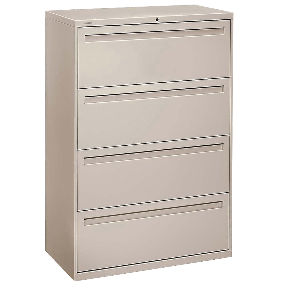 HON Brigade 700 36inW x 18inD Lateral 4-Drawer File Cabinet, Putty MPN:784LL