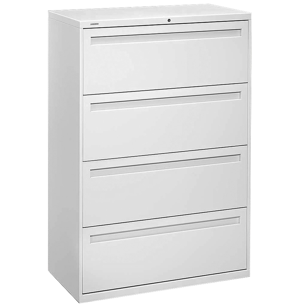 HON Brigade 700 36inW x 18inD Lateral 4-Drawer File Cabinet, Light Gray MPN:784LQ