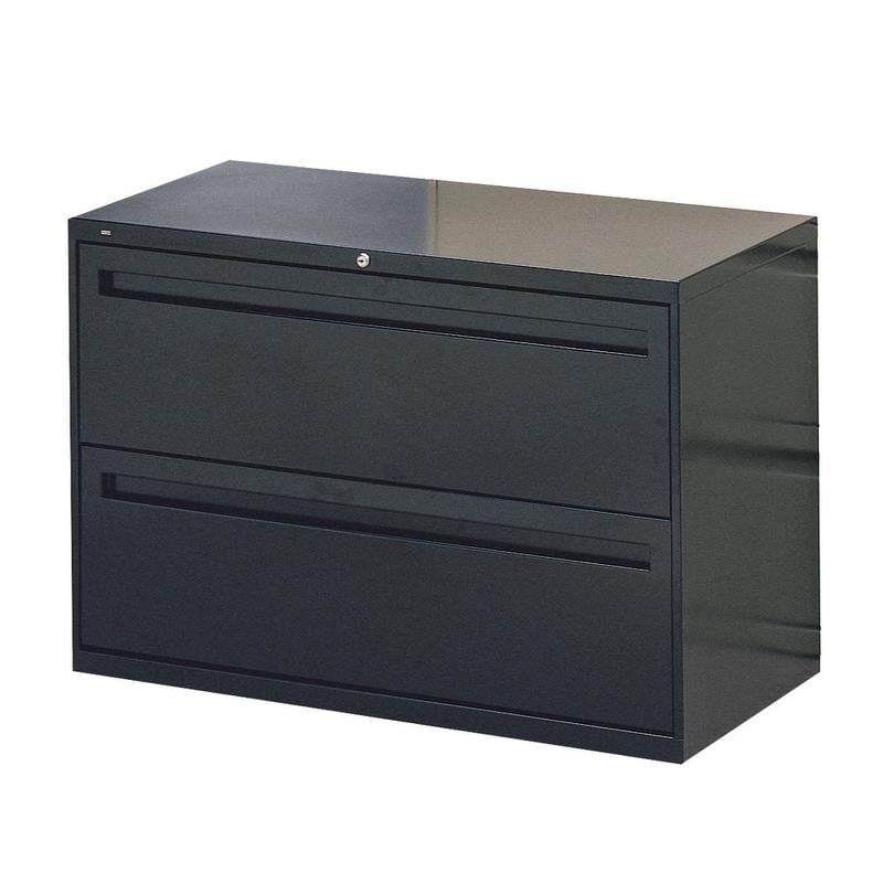 HON Brigade 700 42inW x 19-1/4inD Lateral 2-Drawer File Cabinet, Black MPN:792L-P