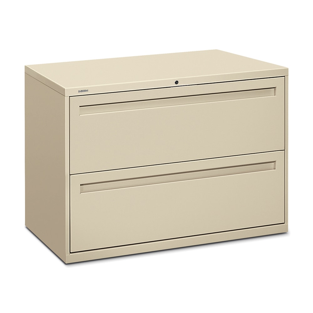 HON Brigade 700 42inW x 18inD Lateral 2-Drawer File Cabinet, Putty MPN:792LL