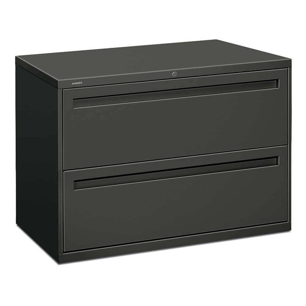 HON Brigade 700 42inW x 18inD Lateral 2-Drawer File Cabinet, Charcoal MPN:792LS