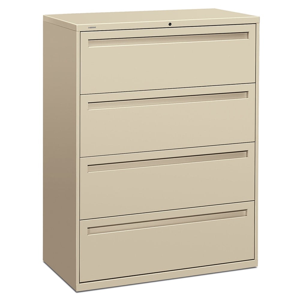 HON Brigade 700 42inW x 19-1/4inD Lateral 4-Drawer File Cabinet, Putty MPN:794LL