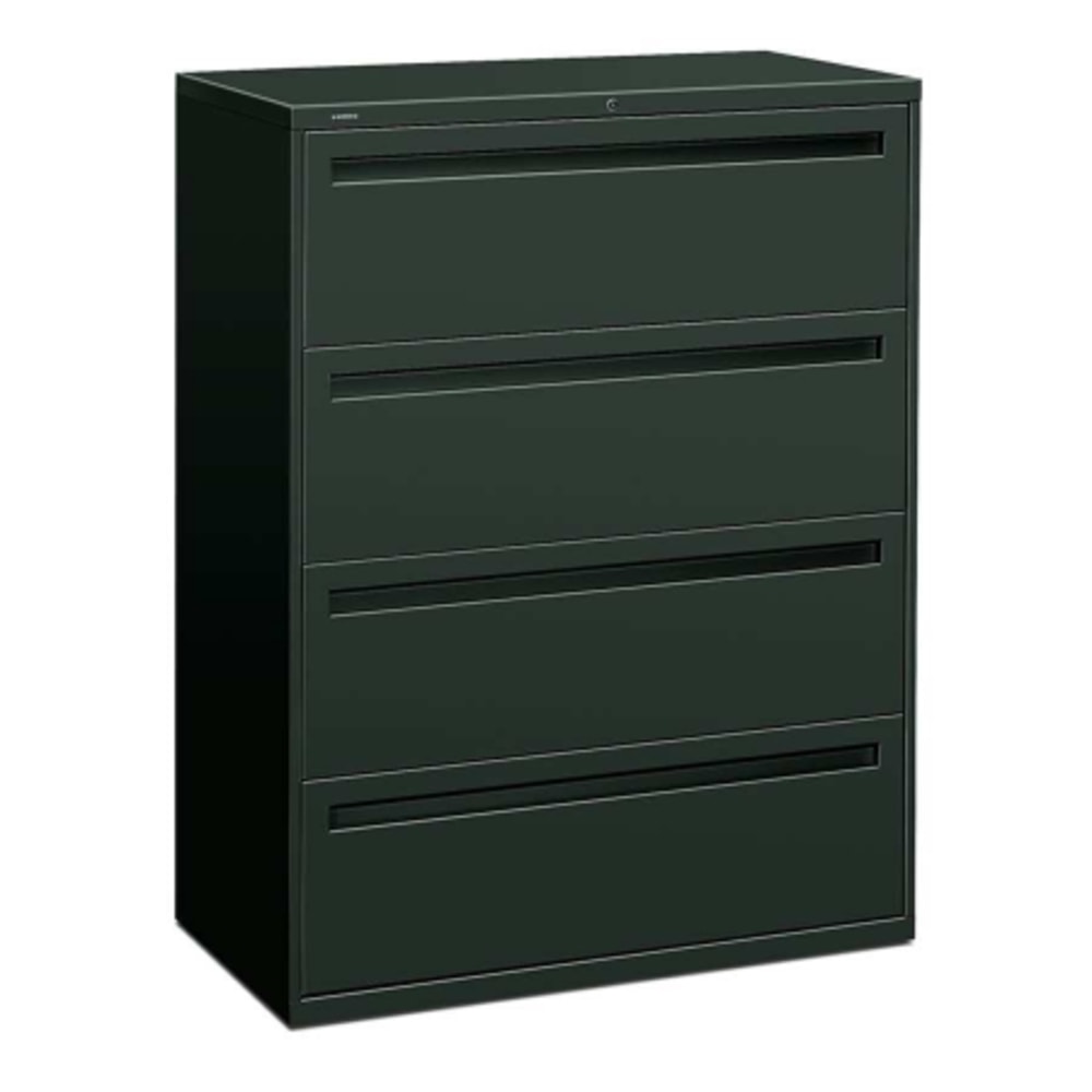 HON Brigade 700 42inW x 18inD Lateral 4-Drawer File Cabinet, Charcoal MPN:794LS