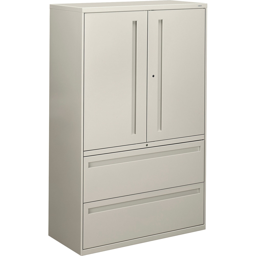 HON Brigade 700 Combo 42inW x 19-1/4inD Lateral 2-Drawer File Cabinet, Light Gray MPN:795LSQ