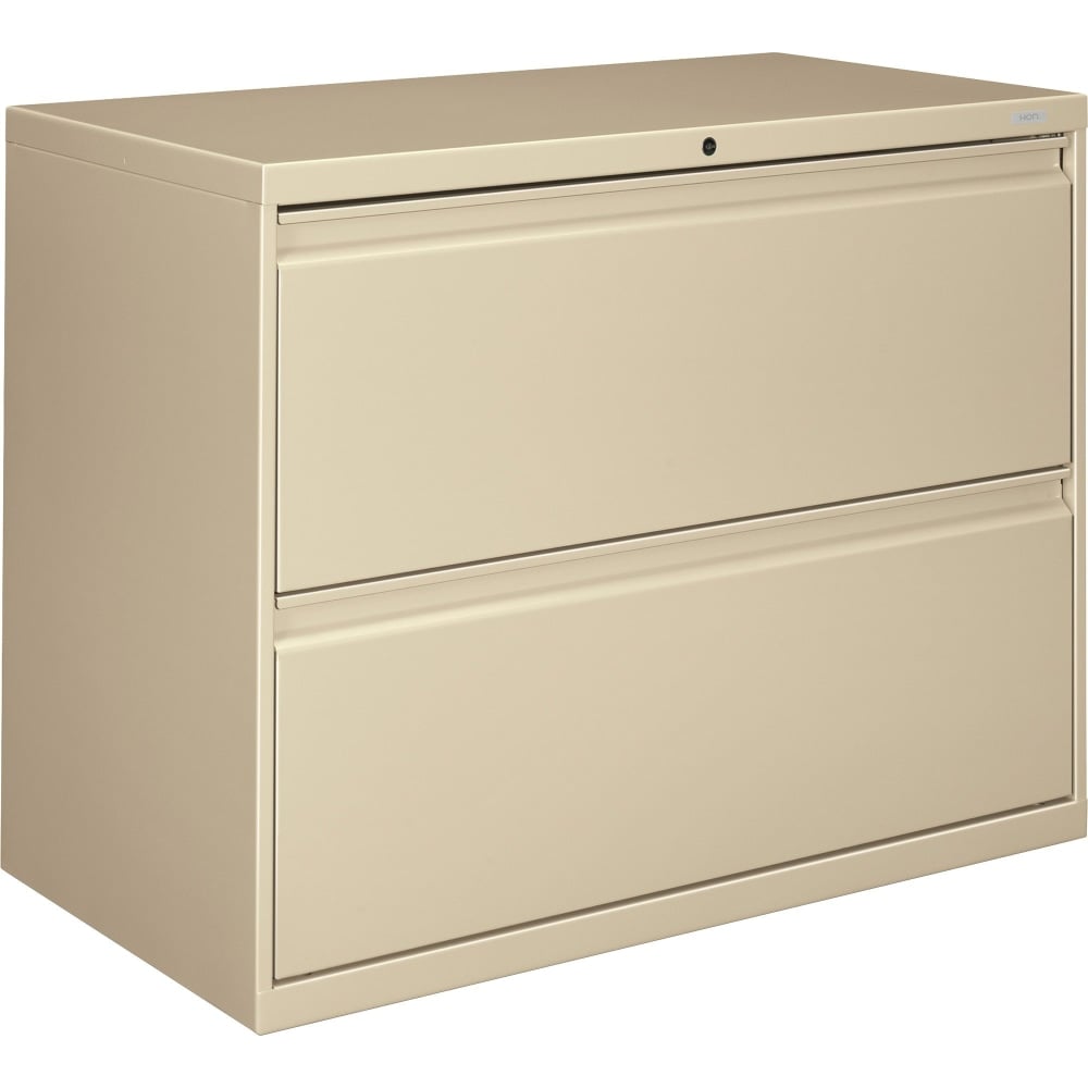 HON 800 36inW x 19-1/4inD Lateral 2-Drawer File Cabinet With Lock, Putty MPN:882LL