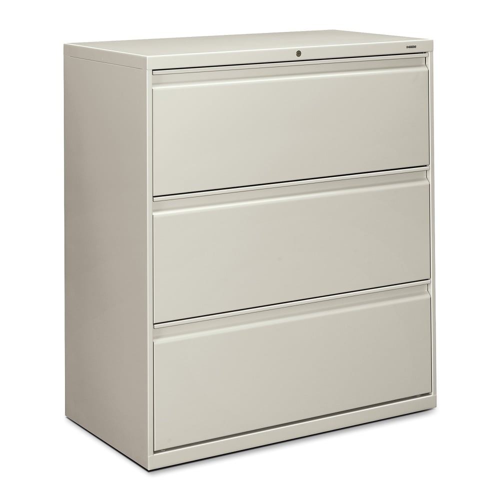 HON 800 36inW x 19-1/4inD Lateral 3-Drawer File Cabinet With Lock, Light Gray MPN:883LQ