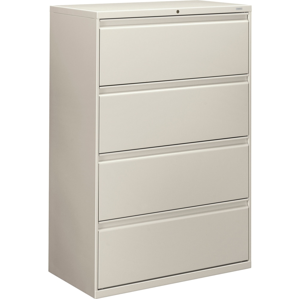 HON 800 36inW x 19-1/4inD Lateral 4-Drawer File Cabinet With Lock, Light Gray MPN:884LQ