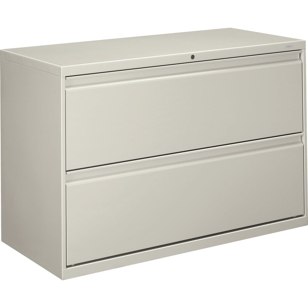 HON 800 42inW x 19-1/4inD Lateral 2-Drawer File Cabinet With Lock, Light Gray MPN:892LQ