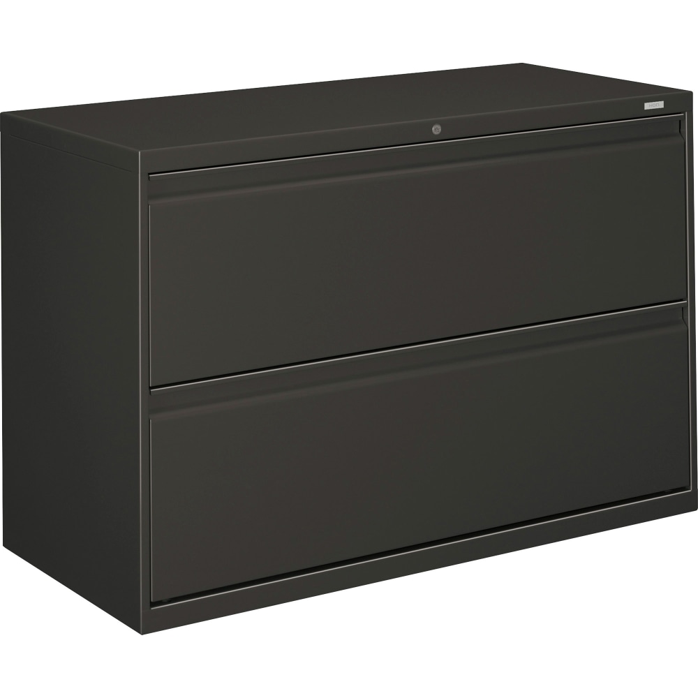 HON 800 42inW x 19-1/4inD Lateral 2-Drawer File Cabinet With Lock, Charcoal MPN:892LS