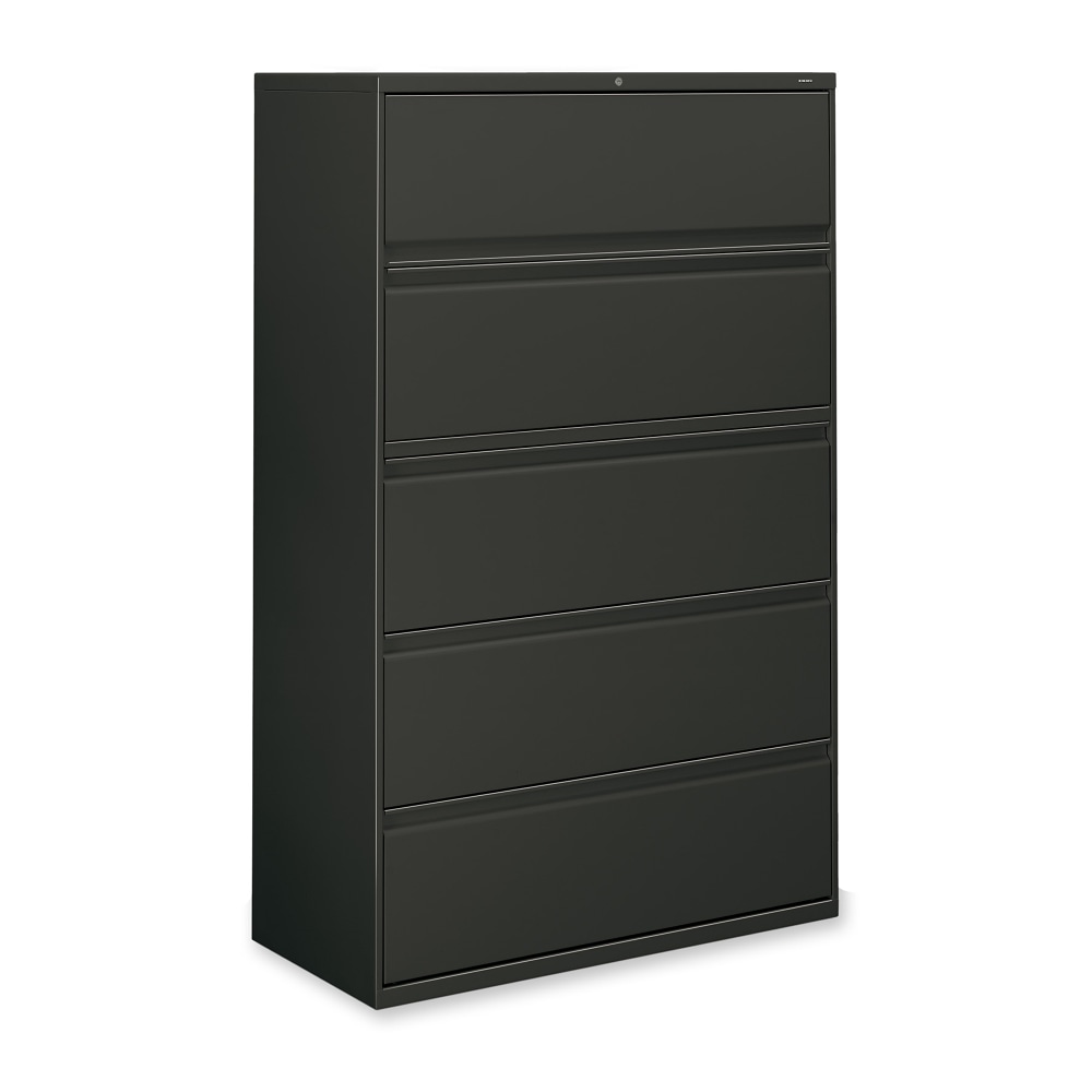 HON 42inW x 19-1/4inD Lateral 5-Drawer File Cabinet With Lock, Charcoal MPN:895LS