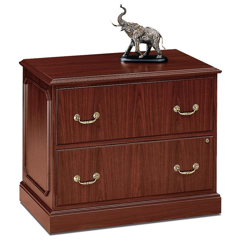 HON 9400 37-1/2inW x 20-1/2inD Lateral 2-Drawer File Cabinet, Mahogany MPN:94223NN