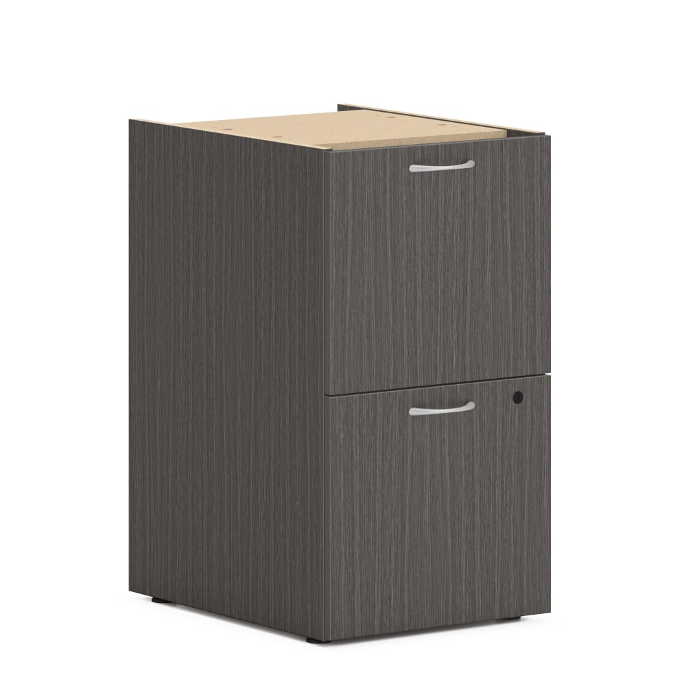 HON Mod 20inD Vertical 2-Drawer Support File Pedestal File Cabinet, Slate Teak MPN:HONPLPSFFLS1