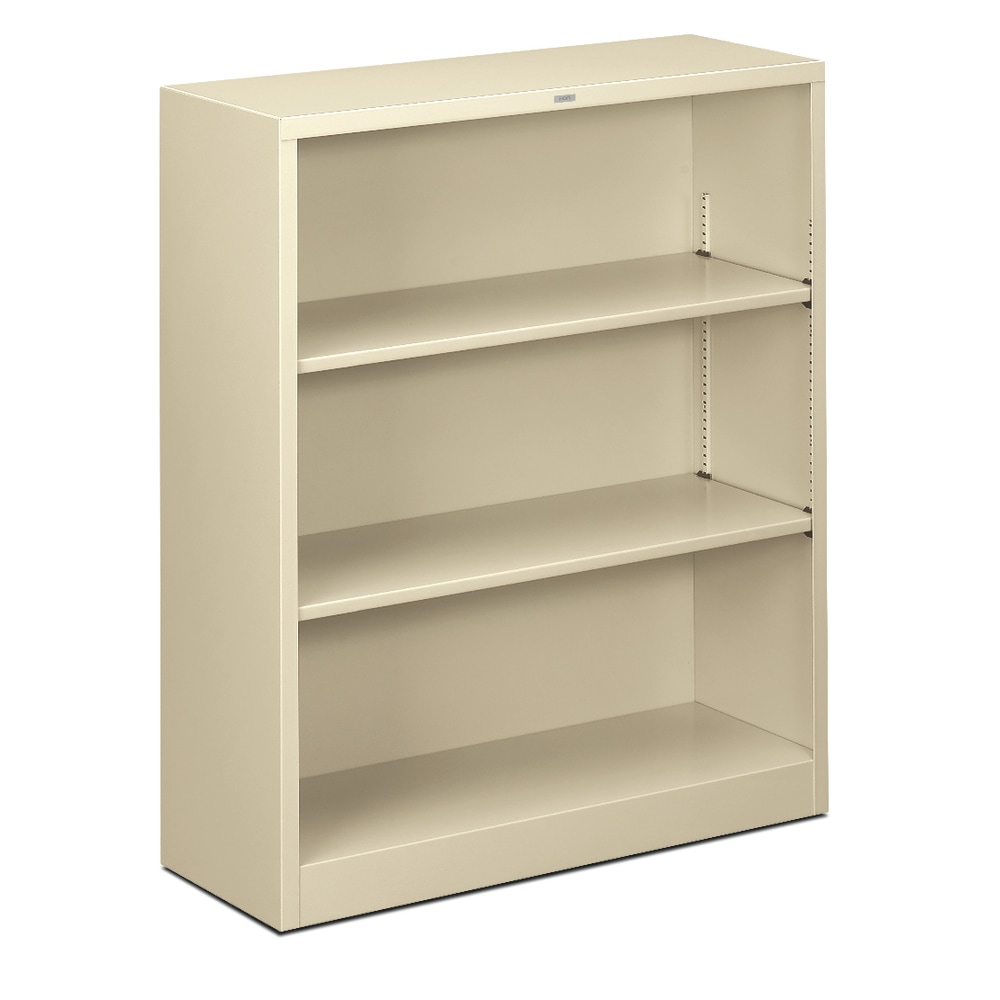 HON Brigade Steel Modular Shelving Bookcase, 3 Shelves, 41inH x 34-1/2inW x 12-5/8inD, Putty MPN:S42ABC-L