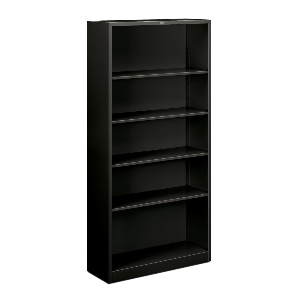 HON Brigade Steel Modular Shelving Bookcase, 5 Shelves, 72inH x 34-1/2inW x 12-5/8inD, Black MPN:S72ABC-P