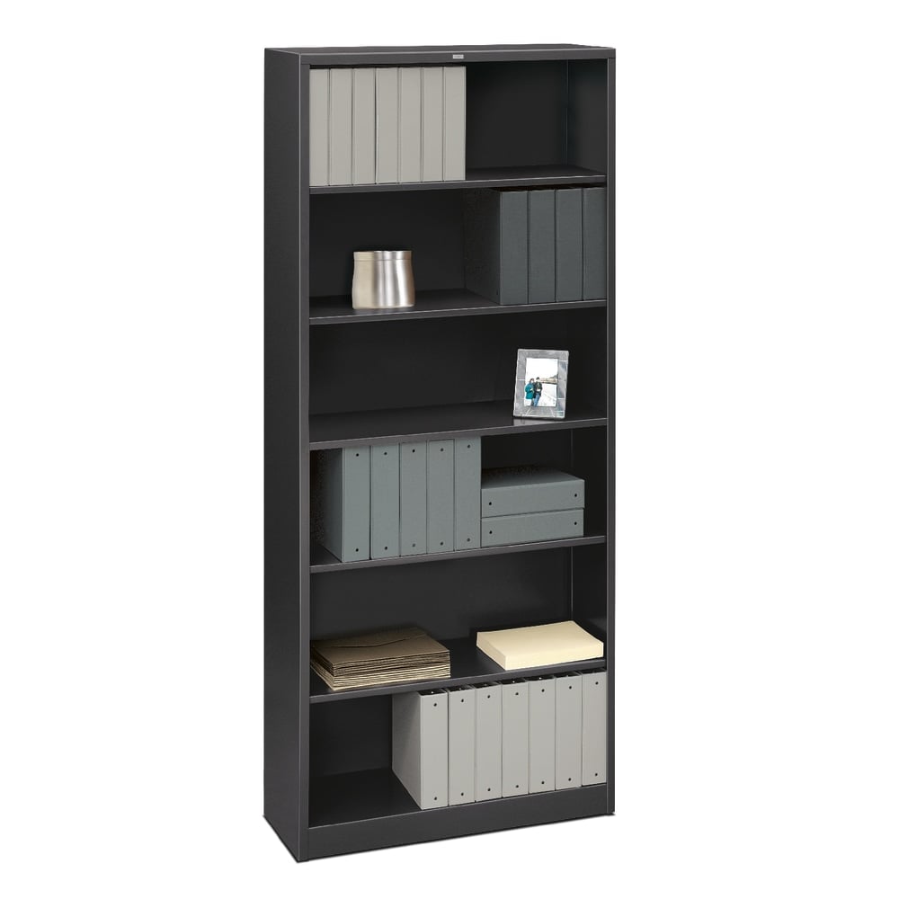 HON Brigade Steel Modular Shelving Bookcase, 6 Shelves, 81inH x 34-1/2inW x 12-5/8inD, Charcoal MPN:S82ABCS