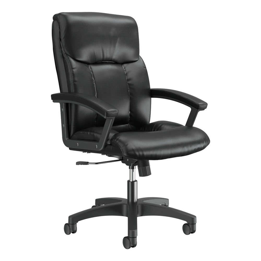 HON Ergonomic Bonded Leather Padded Loop Arm Executive Chair, Black MPN:VL151SB11