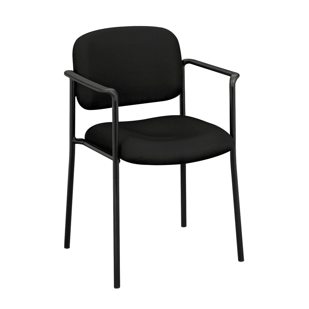 HON Scatter Stacking Guest Chair, Fixed Arms, Fabric, Black MPN:VL616VA10