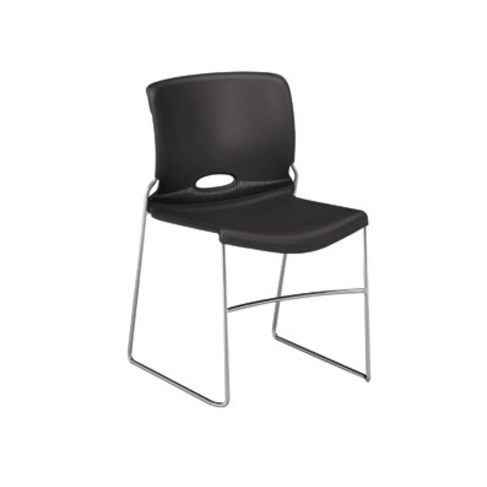 HON Olson Stacker Polyurethane Seat, Polymer Back Stacking Chair 17in Seat Width, Lava Seat/Chrome Frame, Quantity: 4 MPN:4041LA