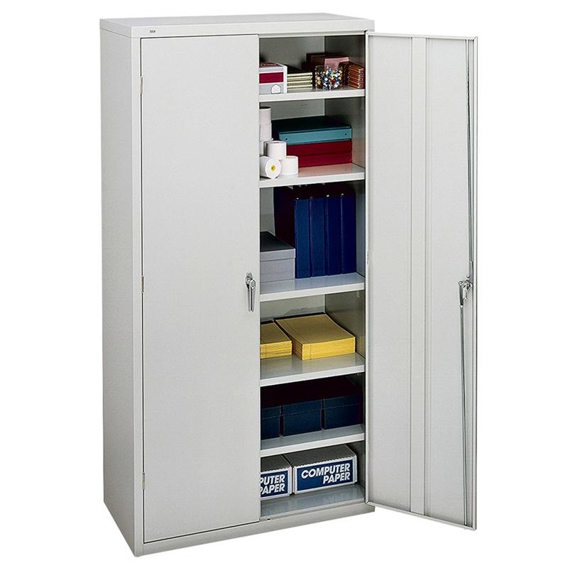 HON Brigade Storage Cabinet, 5 Adjustable Shelves, 72inH x 36inW x 18-1/4inD, Light Gray MPN:SC1872-Q