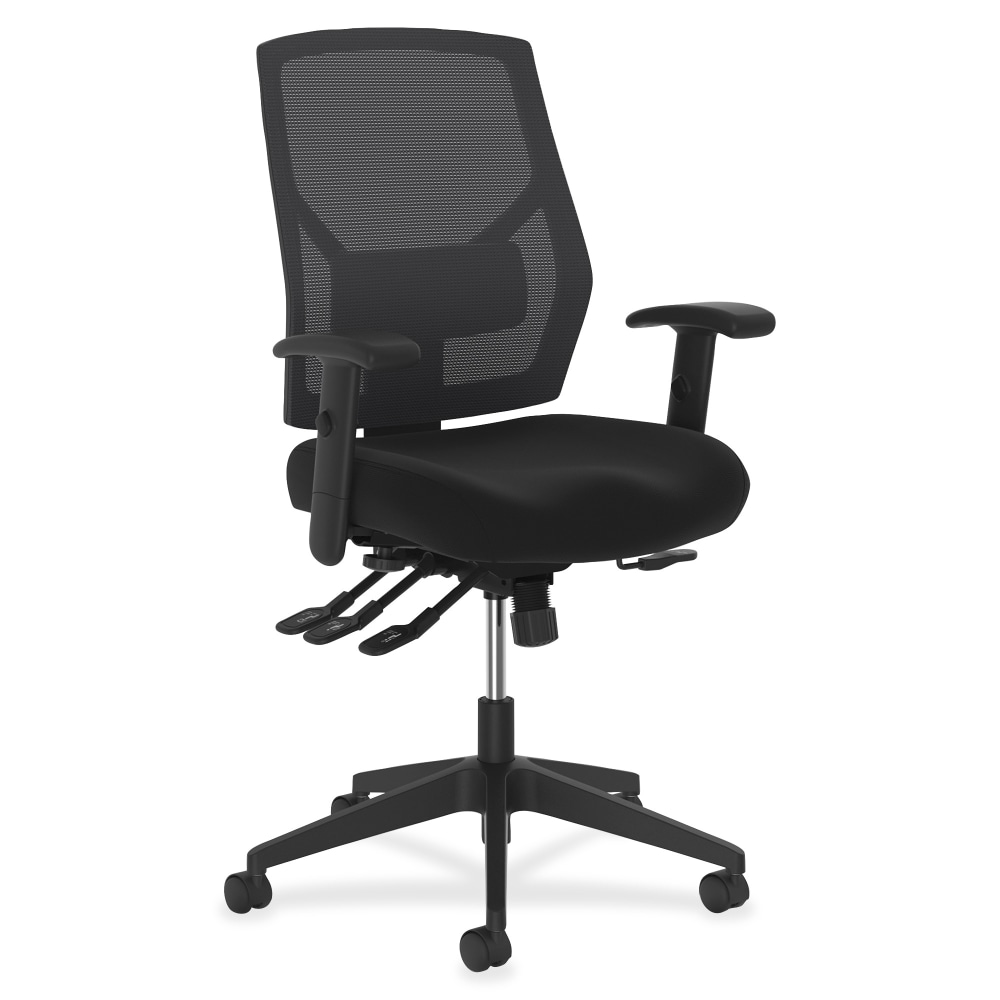 HON Crio Fabric Mid-Back Task Chair, Asynchronous, Black MPN:BSXVL582ES10T