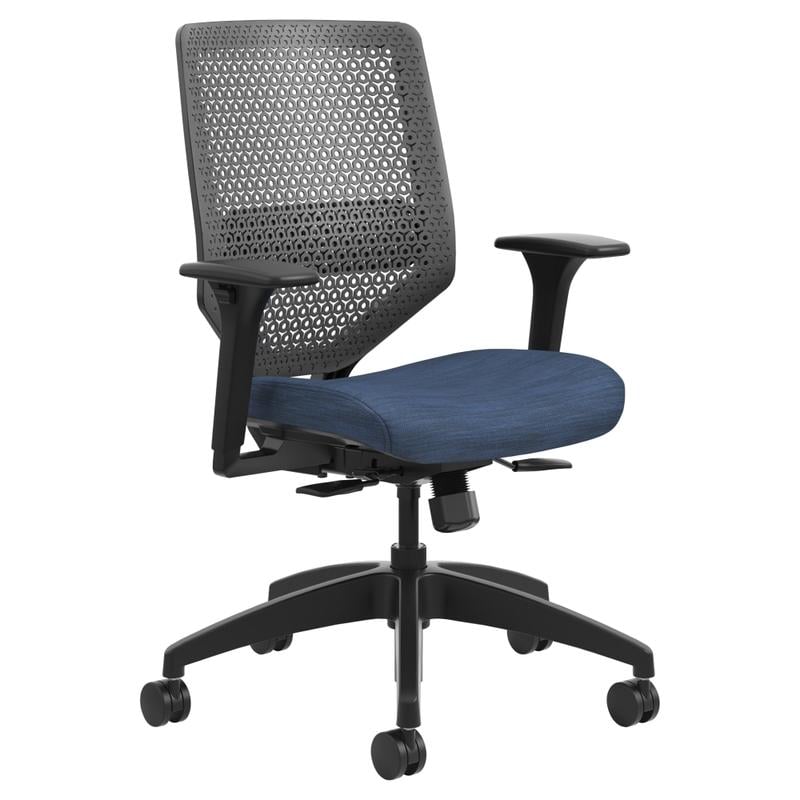 HON Solve Fabric Mid-Back Task Chair, ReActiv Back, Midnight/Black MPN:HONSVR1ACLC90TK