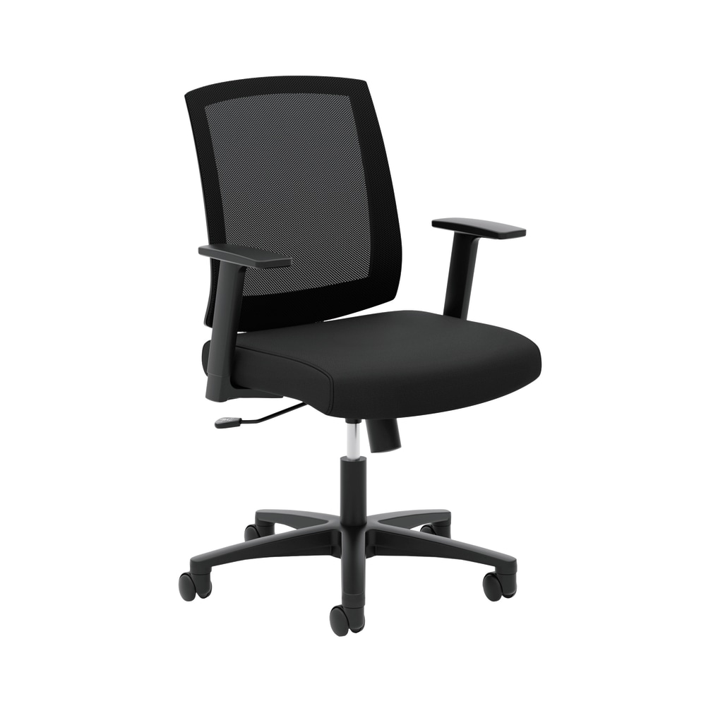 HON Basyx Torch Task Chairs, Mesh Back, Fixed Arms, Black Seat, Fabric MPN:VL511LH10