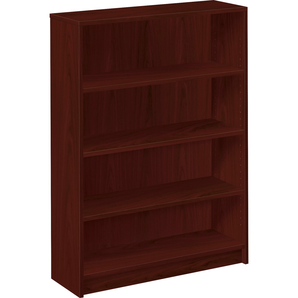 HON 1870-Series Laminate Modular Shelving Bookcase, 4 Shelves (3 Adjustable), 49inH x 36inW x 11-1/2inD, Mahogany MPN:1874N