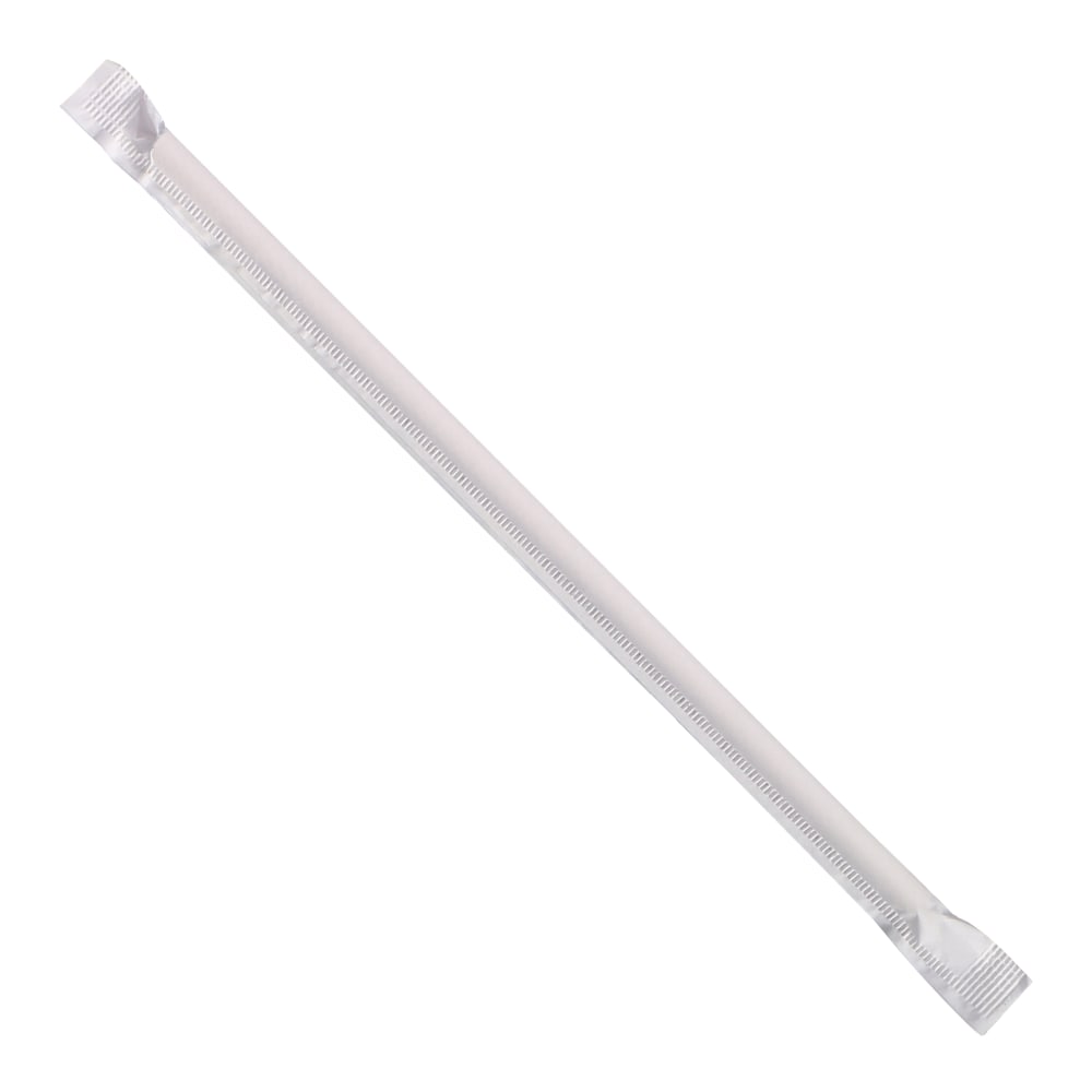 Hoffmaster Paper Straws, Wrapped, 7-3/4in, White, Pack Of 3,200 Straws MPN:600194