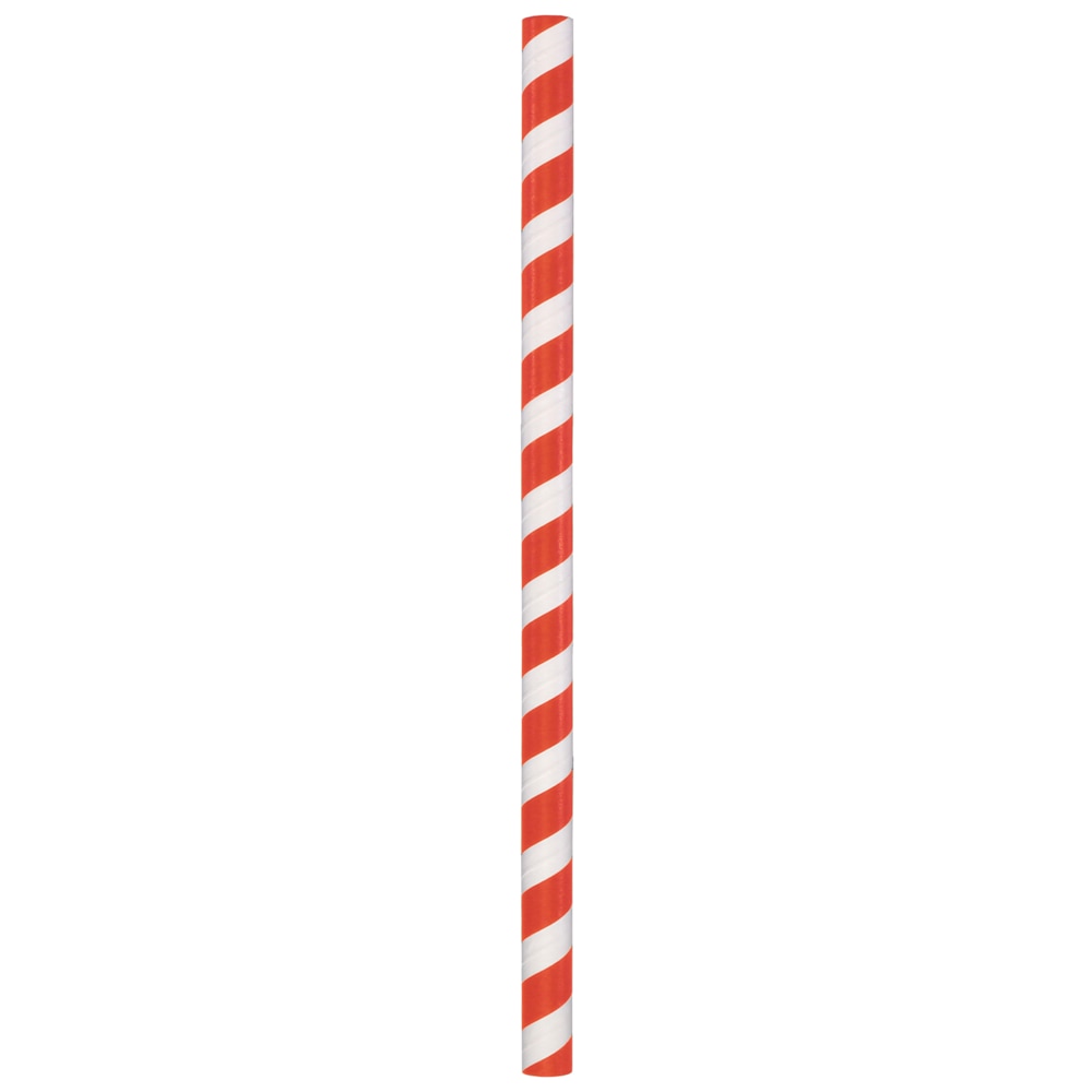 Hoffmaster Paper Straws, 8-1/2in, Red/White, Pack Of 1,500 Straws MPN:600251