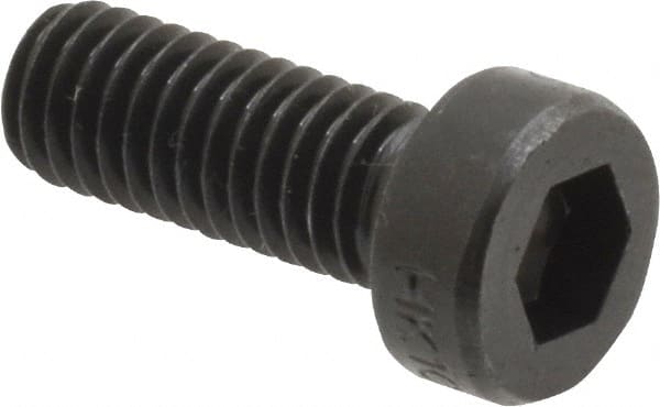 Low Head Socket Cap Screw: M6 x 1, 16 mm Length Under Head, Low Socket Cap Head, Hex Socket Drive, Alloy Steel, Black Oxide Finish MPN:69410