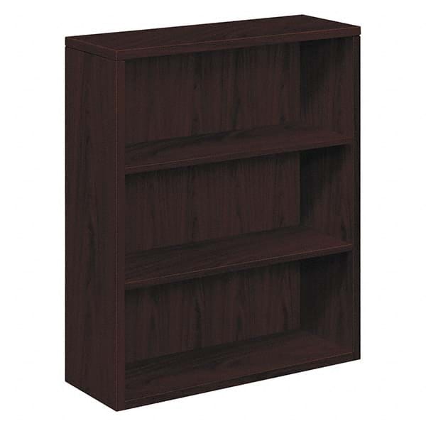 Bookcases, Color: Mahogany, Number of Shelves: 3, Width (Inch): 36 in, Width (Decimal Inch): 36 in, 36.0000, Material: Woodgrain Laminate, Color: Mahogany MPN:HON105533NN