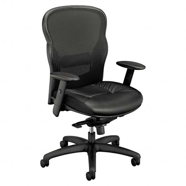 Task Chair:  Leather,  Adjustable Height,  19-1/4 to  22