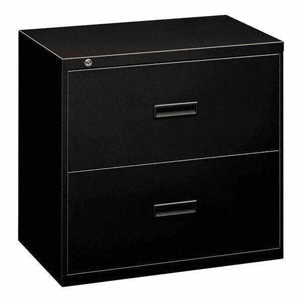 Horizontal File Cabinet: 2 Drawers, Steel, Black MPN:BSX482LP