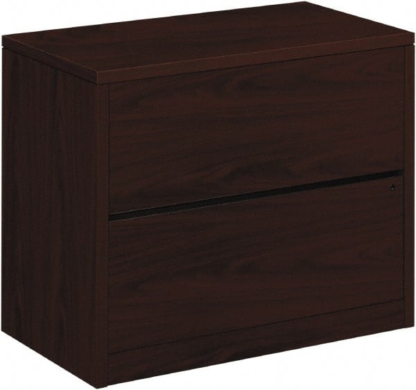 Horizontal File Cabinet: 2 Drawers, Woodgrain Laminate, Mahogany MPN:HON10563NN