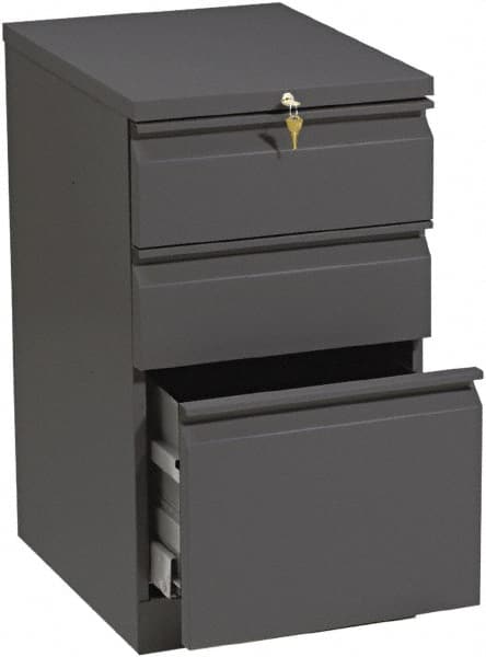 File Cabinets-Pedestal File Cabinet: 3 Drawers, Steel, Charcoal MPN:HON33720RS