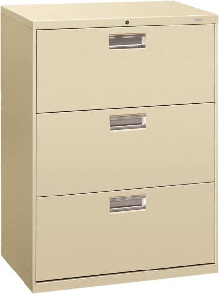 Horizontal File Cabinet: 3 Drawers, Steel, Putty MPN:HON673LL