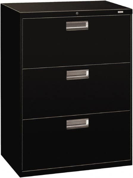 Horizontal File Cabinet: 3 Drawers, Steel, Black MPN:HON673LP