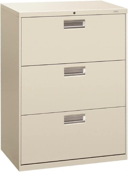 Horizontal File Cabinet: 3 Drawers, Steel, Light Gray MPN:HON673LQ