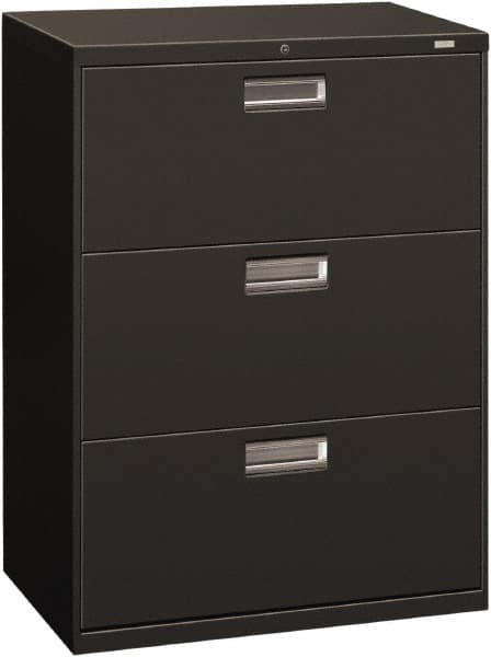 Horizontal File Cabinet: 3 Drawers, Steel, Charcoal MPN:HON673LS