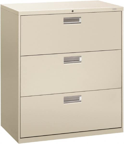 Horizontal File Cabinet: 3 Drawers, Steel, Light Gray MPN:HON683LQ